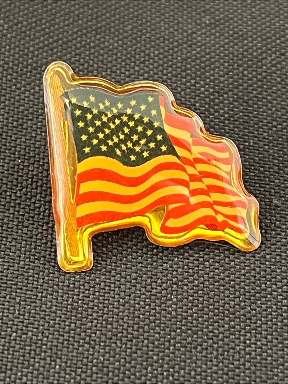 Patriotic American Flag Enamel Pin - Red, Blue, Gold